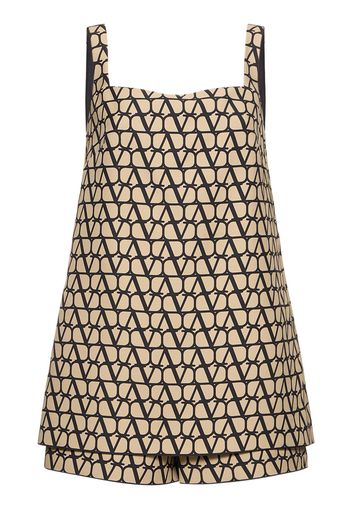 Crepe Couture Logo Jacquard Playsuit