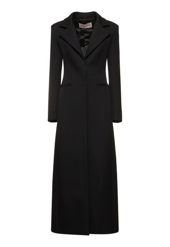 Bonded Wool Blend Long Coat