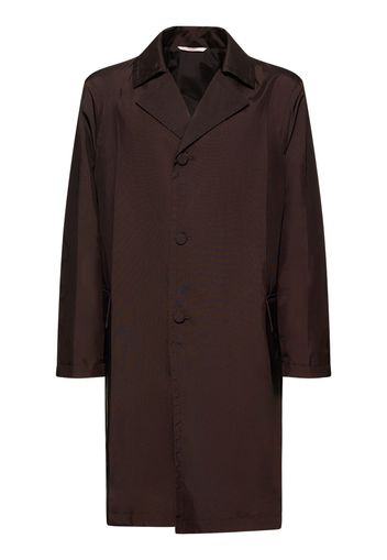 Textured Nylon Long Coat