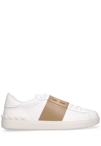 Open Leather Low Top Sneakers