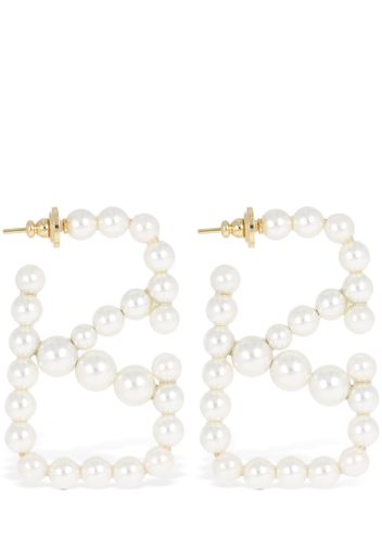 V Logo Signature Faux Pearl Earrings