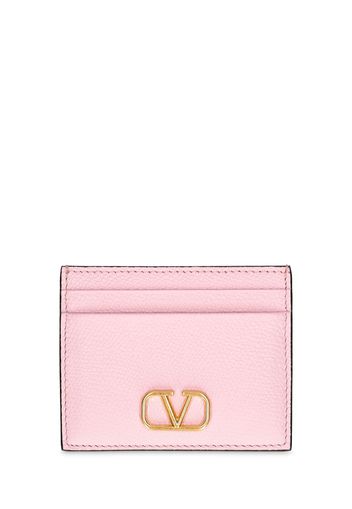 V Logo Soft Leather Card Holder