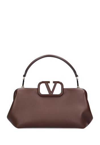 Small V Logo Napa Leather Top Handle Bag