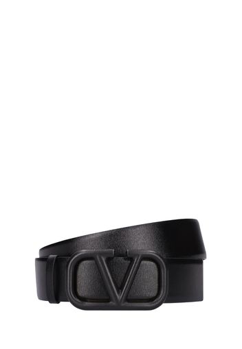 4cm V Logo Signature Leather Belt