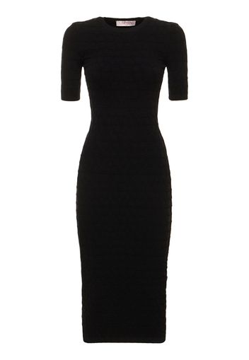 Stretch Knit Logo Midi Dress