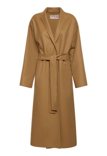 Wool Compact Belted Long Coat