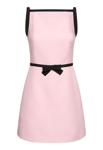 Wool & Silk Crepe Mini Dress W/bow