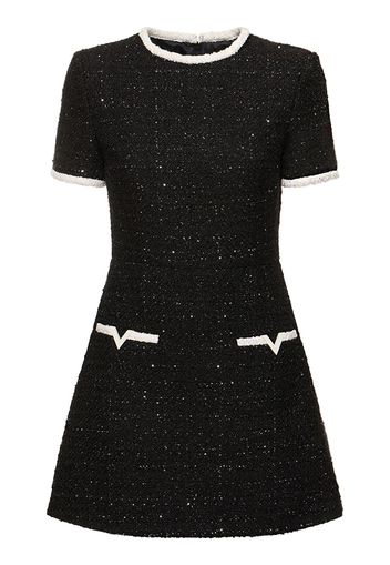 Tweed Lurex Short Sleeve Mini Dress