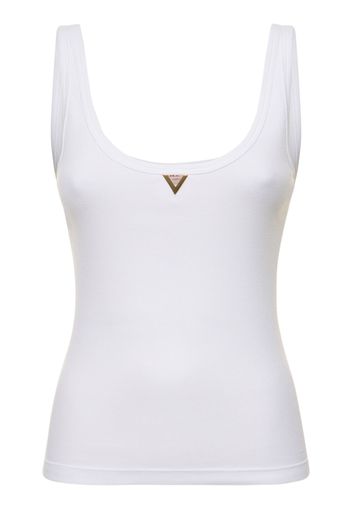 Cotton Ribbed Jersey Logo Tank Top