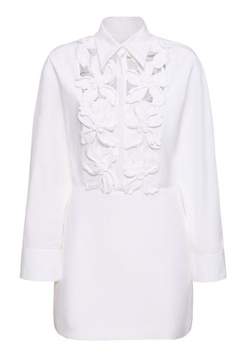 Embroidered Poplin Mini Dress