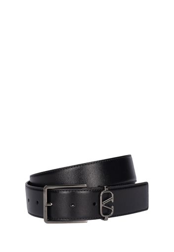 35mm V Logo Signature Leather Belt