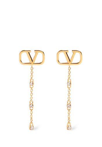 Mini V Logo Signature Crystal Earrings