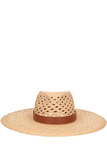 Large V Signature Brimmed Panama Hat