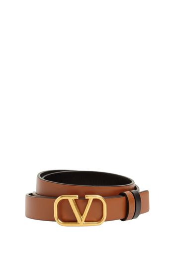 2cm Reversible V Logo Leather Belt