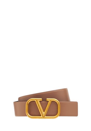 4cm V Logo Reversible Leather Belt