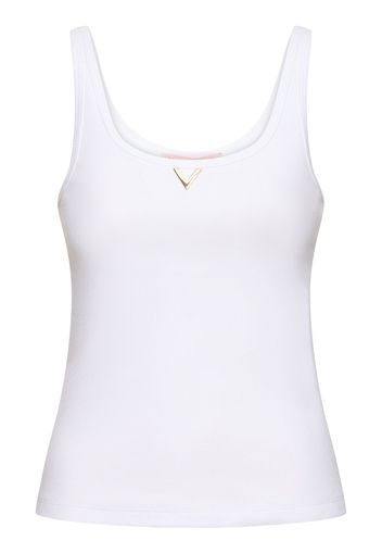 Ribbed Jersey Logo Tank Top