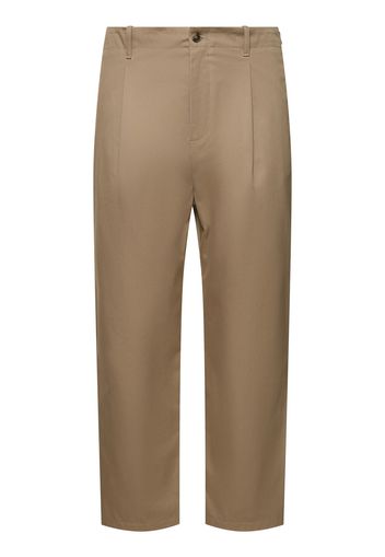 Pleated Cotton Gabardine Pants