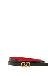 1cm V Logo Signature Leather Belt