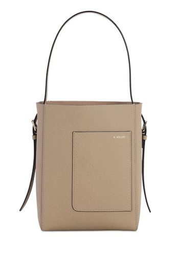 Sm Secchiello Grained Leather Tote Bag