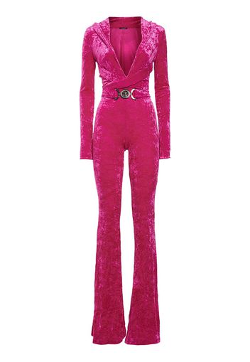 Hooded Stretch Velour Jumpsuit