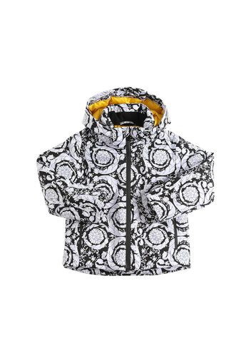 Barocco Print Nylon Down Ski Jacket