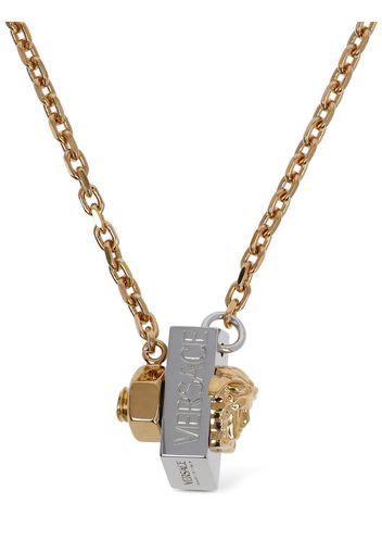 Greek Motif Bolt Charm Necklace