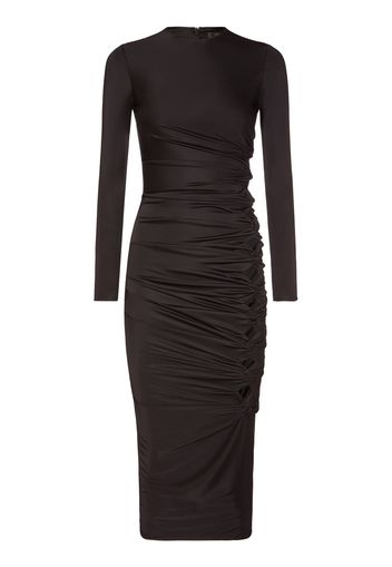 Twisted Viscose Jersey Cutout Midi Dress