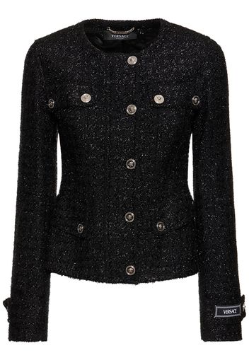 Lurex Tweed Collarless Jacket