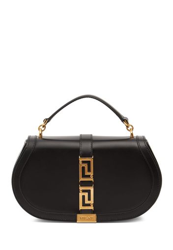 Greca Goddess Leather Top Handle Bag