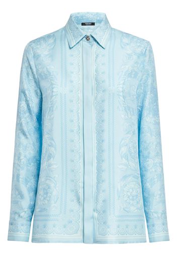 Barocco Print Silk Twill Formal Shirt