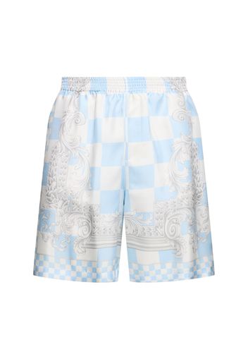 Medusa Printed Silk Twill Shorts