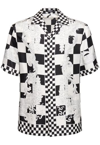 Medusa Printed Silk Short Sleeve Shirt