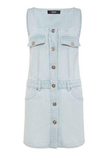 Denim Elastic Waist Mini Dress