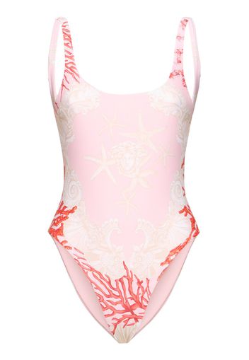 Printed Coral Lycra One Piece Swimsuit