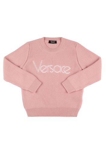 Embroidered Wool Crewneck Sweater