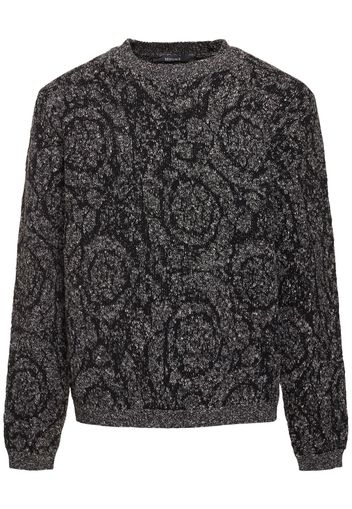 Baroque Tweed Cotton Blend Knit Sweater