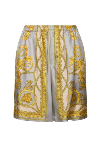 Baroque Print Silk Shorts