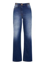 Cotton Denim Mid Rise Straight Jeans