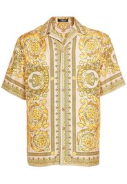 Barocco Printed Silk Short Sleeve Shirt