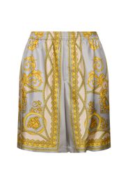 Baroque Print Silk Shorts