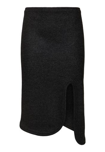 Padded Wool Midi Tube Skirt