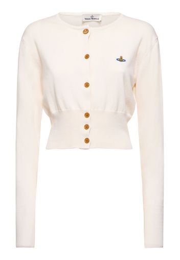 Bea Logo Cotton & Cashmere Crop Cardigan