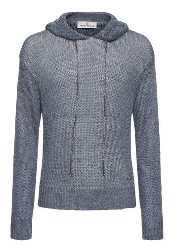 Linen Tweed Knit Hoodie