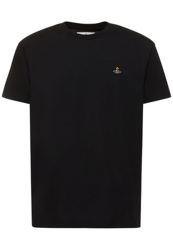 Logo Embroidery Cotton Jersey T-shirt