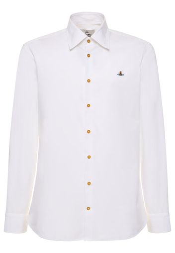 Logo Embroidery Cotton Poplin Shirt