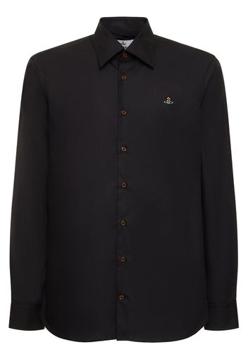 Logo Embroidery Cotton Poplin Shirt