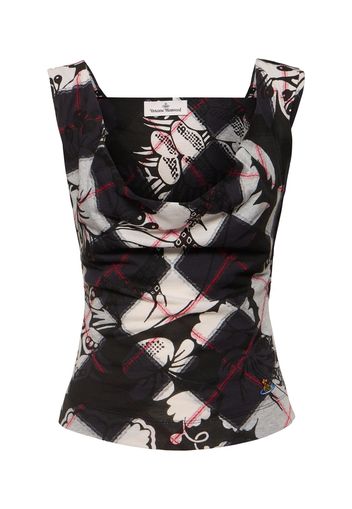 Anna Printed Jacquard Jersey Top