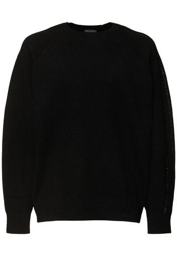 Wool Blend Knit Crewneck Sweater