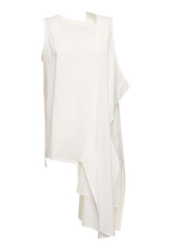 Sleeveless Asymmetric Draped Cotton Top