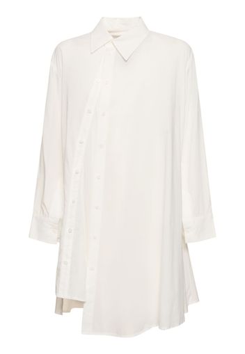 Cotton Voile Asymmetric Buttoned Shirt